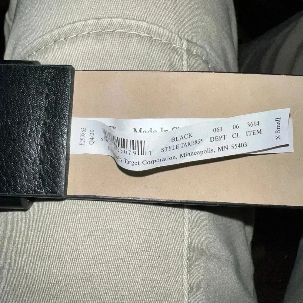 Target Wild Fable Women’s Black Vegan Belt with Copper Tone Buckle Studs Size XS